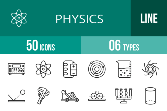 50 Physics Line Icons: A Designer's Toolkit for Scientific Visuals