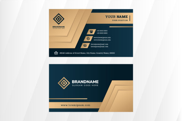 Exploring the Brown Blue Business Card Geometric Style