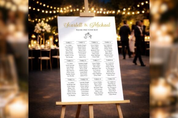 Luxury Seating Chart: Elegant Table Template