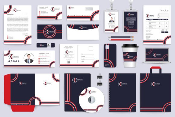 Red and Black Stationery Set Design: Bold Branding in Action