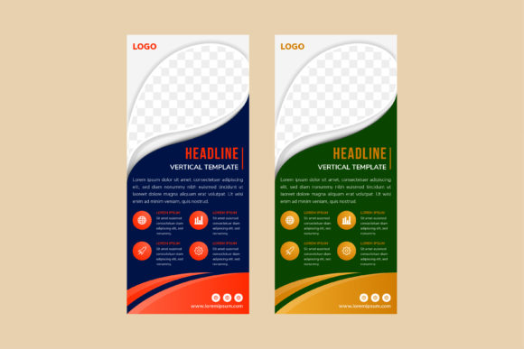 Stunning Blue and Green Vertical Banners for Modern Marketing