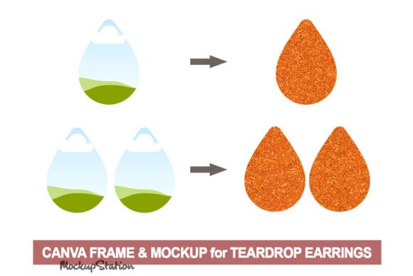 Teardrop Earrings Canva Frame Template: Effortless Design Presentation