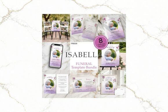 Understanding the Purple Floral Funeral Bundle Canva FR009